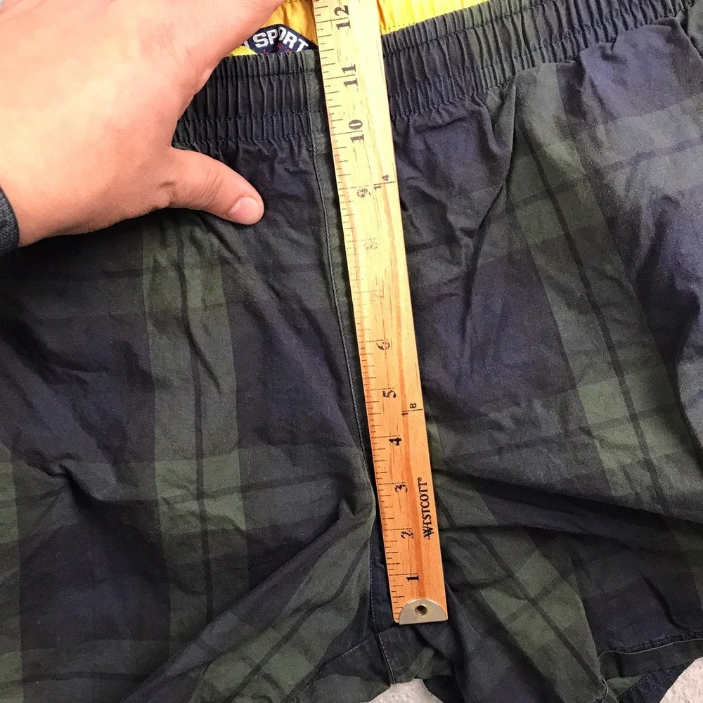 Polo Sport Ralph Lauren Swim‎ Trunks Mens L Plaid Black Watch Mesh Lined Short